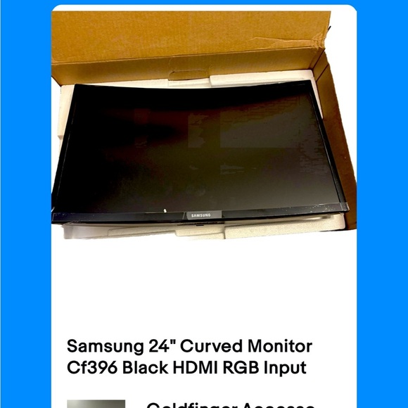 Samsung 24" Curved Monitor Cf396 Black HDMI RGB Input - Picture 1 of 2